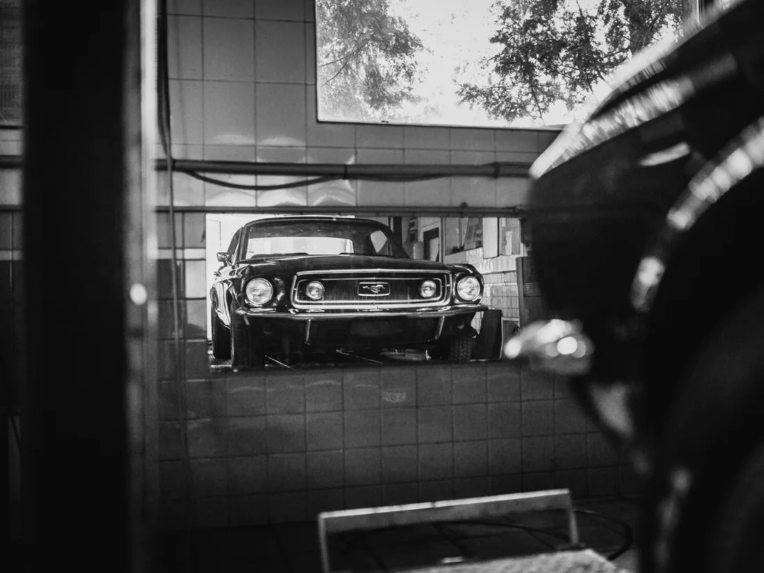 Classic muscle car in the service bay at Auto Hospital 2